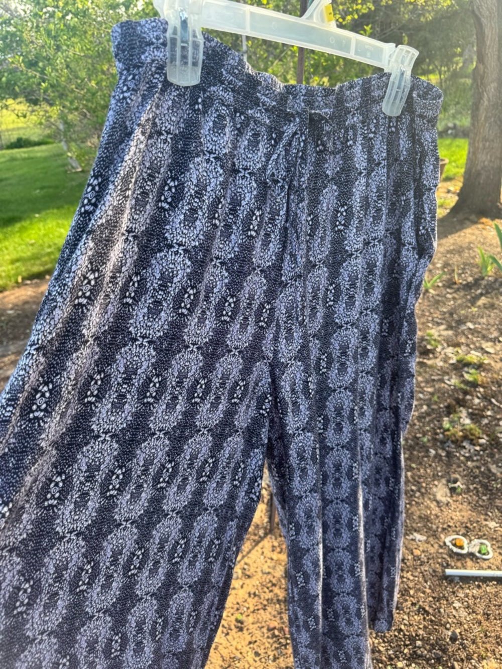 Jane Ashley Black & Gray Wide-Leg Printed Palazzo Pants